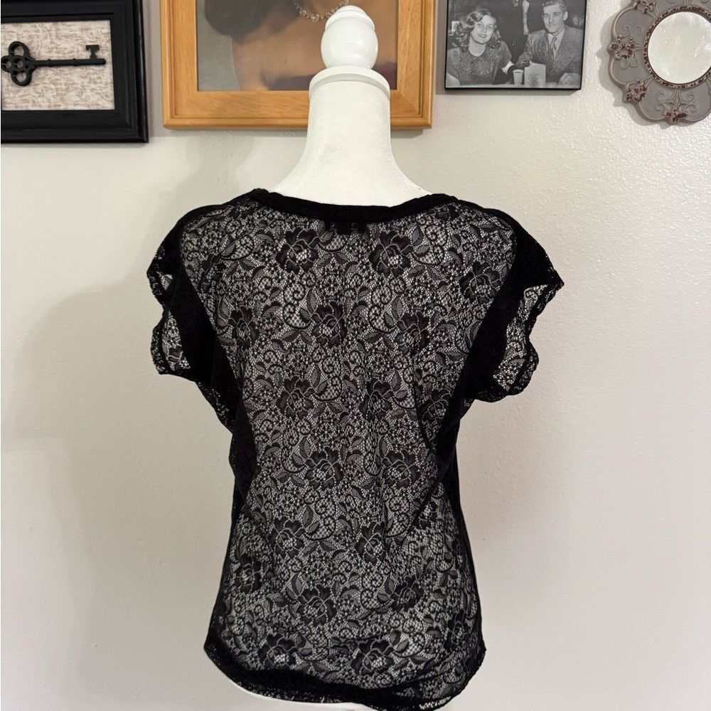 Express Black Top with Silver Sequins - Picture 3 of 4